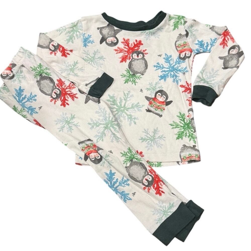 Burt’s Bees Baby Organic Cotton Penguin Snowflake Pajamas Set 2T Unisex Toddler